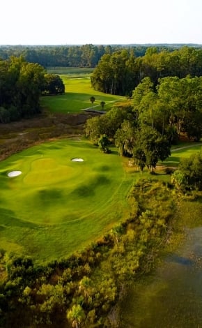aerial view of a golf course