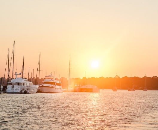 Quiet sunrise on Hilton Head Island Island SC, surf fishing pole