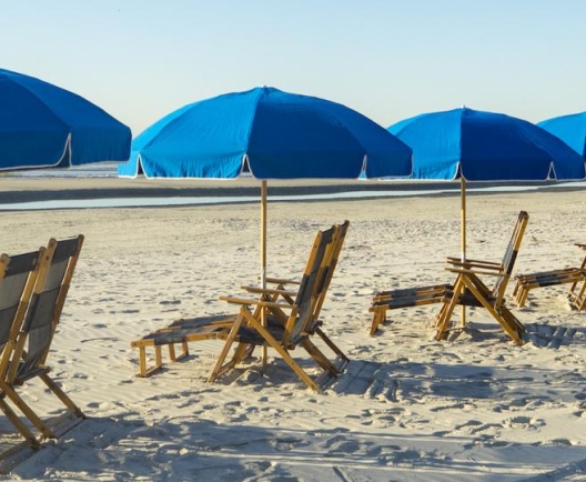 beach chairs in a row