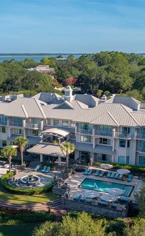 aerial photo of hotel