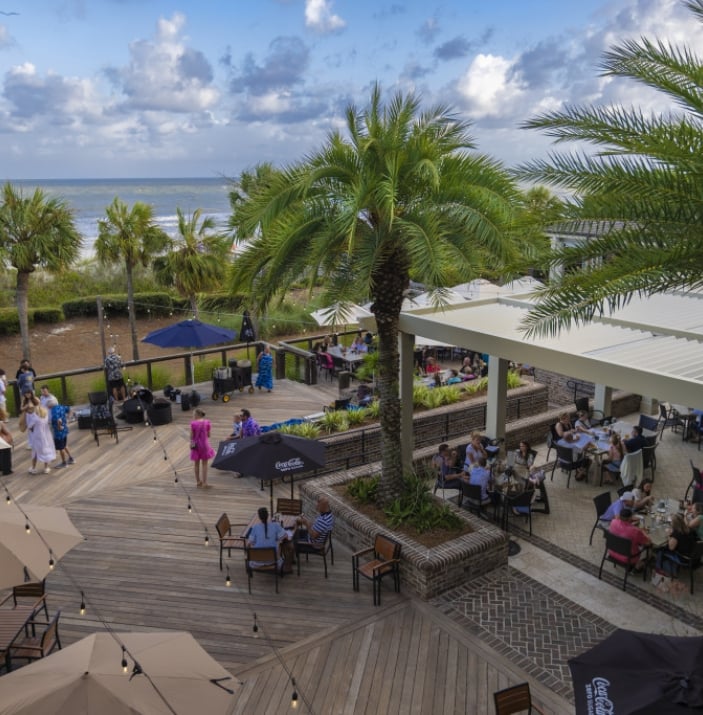Top down view of the beach club